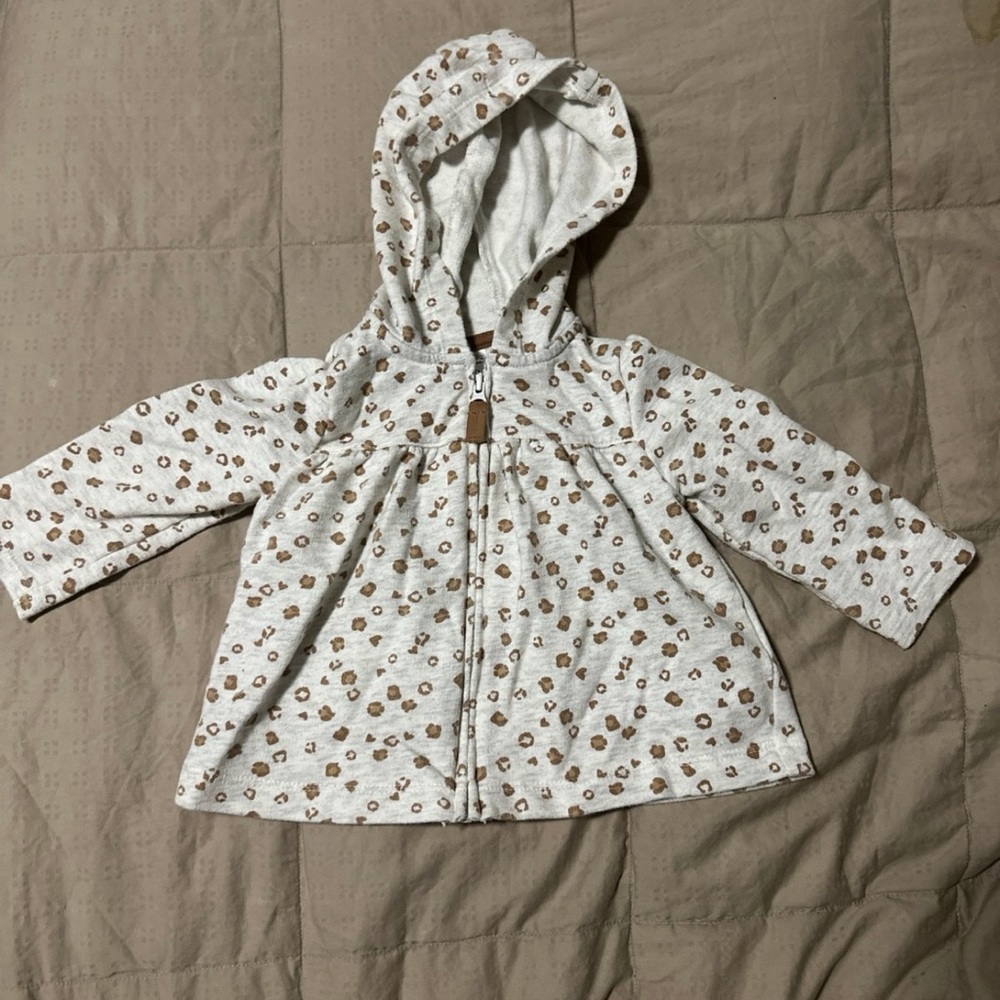 Carter's White and Brown Patterned Kids Raincoat